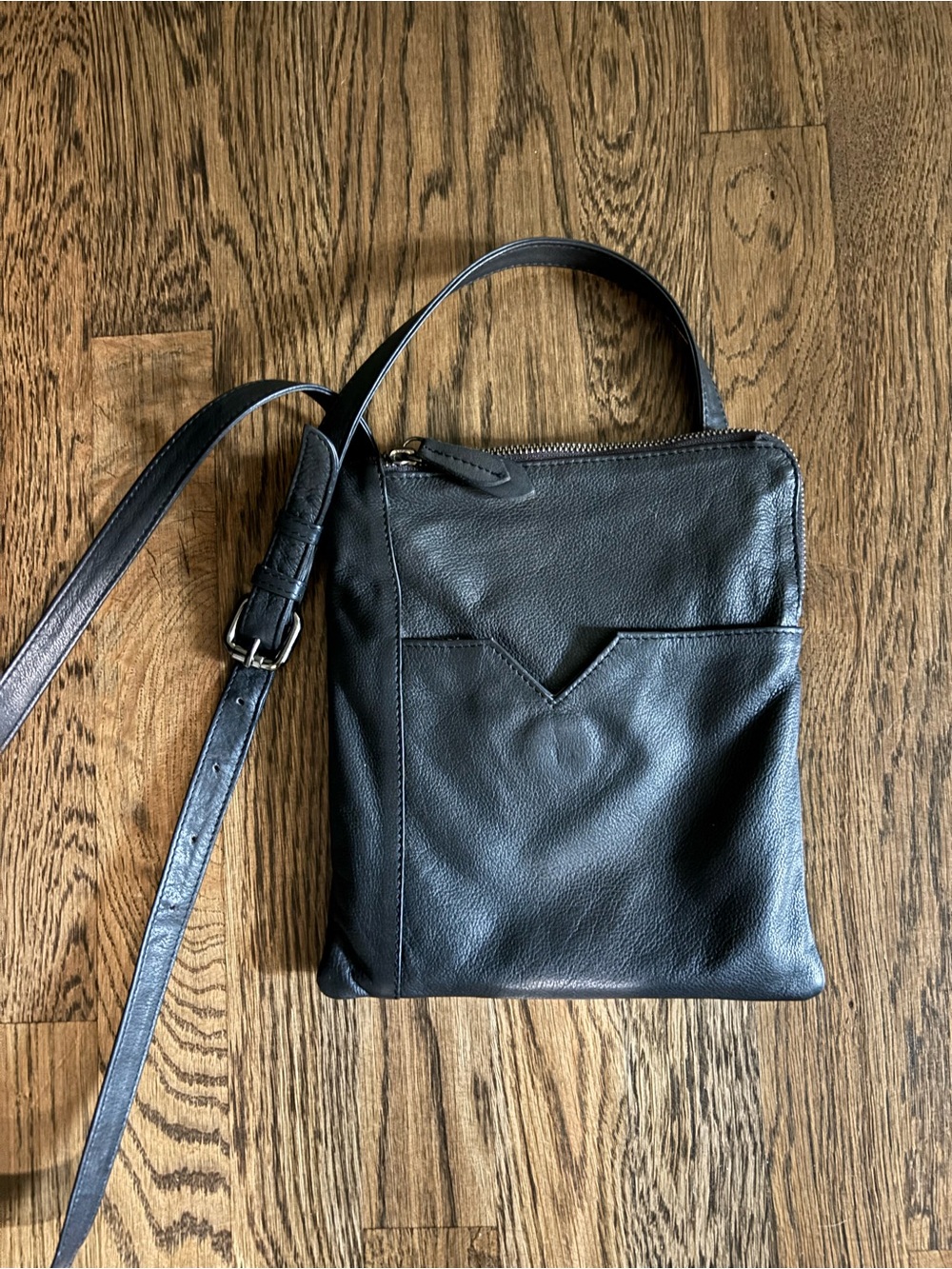 latico Black Leather Crossbody Bag